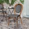 Flash Furniture Lourdes Thonet French Bistro Stacking Chair, Black and White PE Rattan and Bamboo Print Alum Frame SDA-AD642002S-BKWH-NAT-GG - alternate 4